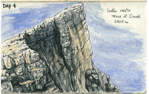 Sketchbook - Verso il monte Ciaval (2019), inchiostro e acquerello su carta, 14x9 cm

Sketchbook - To the Mount Ciaval (2019), ink and watercolor on paper, 14x9 cm